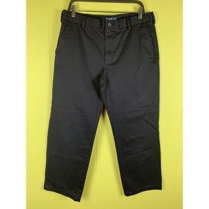 IZOD Straight Fit Chino Pants Men's Size 34 X 30 Black Flat Front Cotton Blend